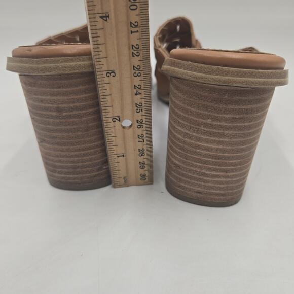 Marc Fisher Sandals Womens 9 M Melita Brown Slip on Strappy Slip-On Block Heels - Picture 5 of 7